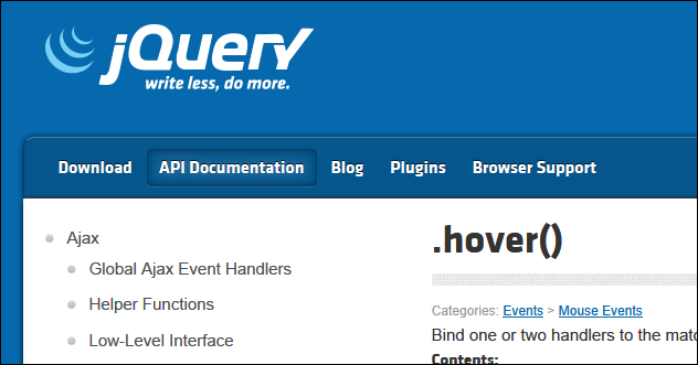 jQuery .hover()
