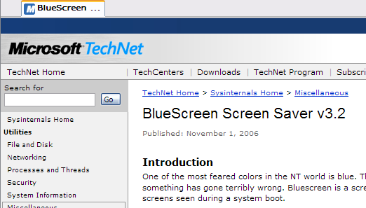 Microsoft Blue Screen