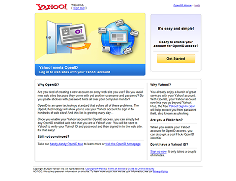 Yahoo! OpenID (beta)