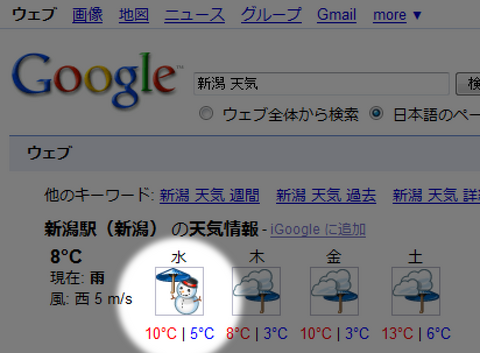 Google天気予報